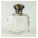 VTG Cube-Shaped Perfume Bottle w / Silver Cap