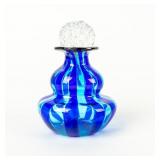 Murano Cobalt & Azure Banded Perfume Bottle