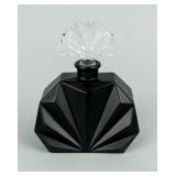 Austrian Black Satin Glass Perfume Bottle