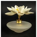 VTG Perfume Bottle with Large Floral Finial by I.W