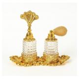 VTG Glass & Ormolu Vanity Set by Stylebuilt