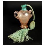 Antique Pink Iridescent Amphora Perfume Bottle