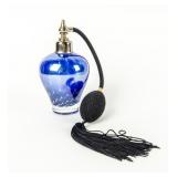 Cobalt Blue & White Swirl Perfume Bottle