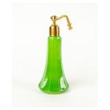 VTG Opaque Green Perfume Bottle by DeVilbiss