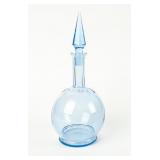 Decanter-Shaped, Transparent Blue Perfume Bottle