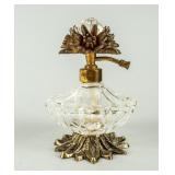 Vintage Perfume Bottle w / Ormolu Base & Finial