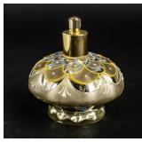 Hand-Painted Metallic Silver-Colored Perfume Bottl