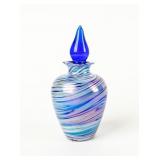 Iridescent Cobalt Blue Swirl Perfume Bottle