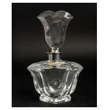 VTG Tulip-Shaped Perfume Bottle w / Silver Collar
