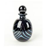 Unique Black Amethyst Blue Swirl Perfume Bottle
