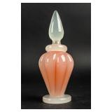 Glossy, Melon-Shaped Pink Glass Perfume Bottle