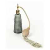 VTG Gray-Green Diamond Glass Perfume Bottle