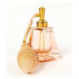 German, Pink Diamond-Shaped Glass Perfume Bottle