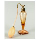 Vintage Art Deco Peach-Colored Perfume Bottle