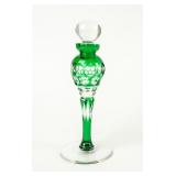Stemmed Emerald Green Perfume BottleSigned