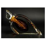 Amber Glass "Lay-Down" Perfume BottleSigned