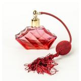 Vintage Cranberry Perfume Bottle by I.W. Rice