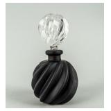 Black Satin Swirl Glass Perfume Bottle