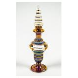 Purple Striped Egyptian Glass Perfume Bottle