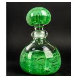Bubble Glass Perfume Bottle with Green Flowers