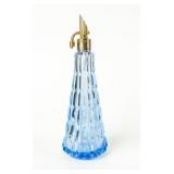 VTG Art Deco Bohemian Blue Glass Perfume Bottle