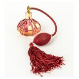 VTG Austrian Iridescent Pink Glass Perfume Bottle