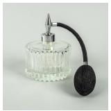 VTG Glass Perfume Bottle w / Sawtooth Pattern