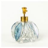 Vintage Blue & Transparent Perfume Bottle--I. Rice