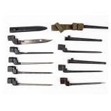 Knife Lot Of 8 British Service Bayonets & Scabbard