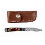 Knife Folding Pocket Knife Multicolor Damascus