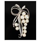 Jewelry Mikimoto Signed Sterling / Pearl Brooch