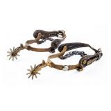 Vintage Pair of Cowboy Spurs Chain / Straps