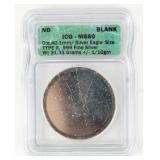 Coin Silver Eagle Error Blank Planchet ICG MS60