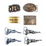 Lot Of 8 Vintage Nude Belt Buckles