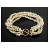 Jewelry 14kt Yellow Gold Pearl Bracelet