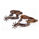 Vintage Pair of Cowboy Spurs w / Straps