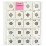 Coin 19 Buffalo Nickels 1913-1937 in 2x2