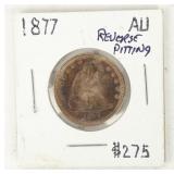 Coin 1877 Seated Liberty Quarter Almost Unc. *