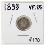 Coin 1833 Capped Bust Half Dime in Very Fine