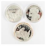 Coin (3) Trump Silver Rounds 3 Troy Oz. .999