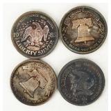 Coin (4) .999 Fine Silver Rounds 4 Troy Ounces