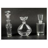 Lot of 3 Colorless Glass Perfume Bottles