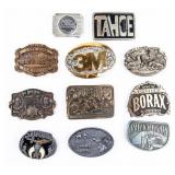 Lot Of 11 Vintage Belt Buckles 3M, Borax, Hawaii