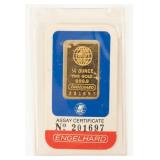 Coin 1/4 Troy Ounces of .9999 Fine Gold Bar