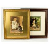 Art Antique Lot of 2 Prints by H. MaguireSigned