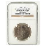 Coin 1990-P Kennedy Half Dollar Error NGC MS64