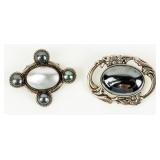 Jewelry 2 Signed Sterling Silver & Stone Brooch