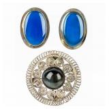 Jewelry Vintage Sterling Silver Brooch / Earrings