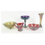 VTG MCM Lot of 5 Rainbow Carnival Glass Pieces