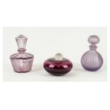 Lot of 3 Perfume Bottles in Shades of Purple